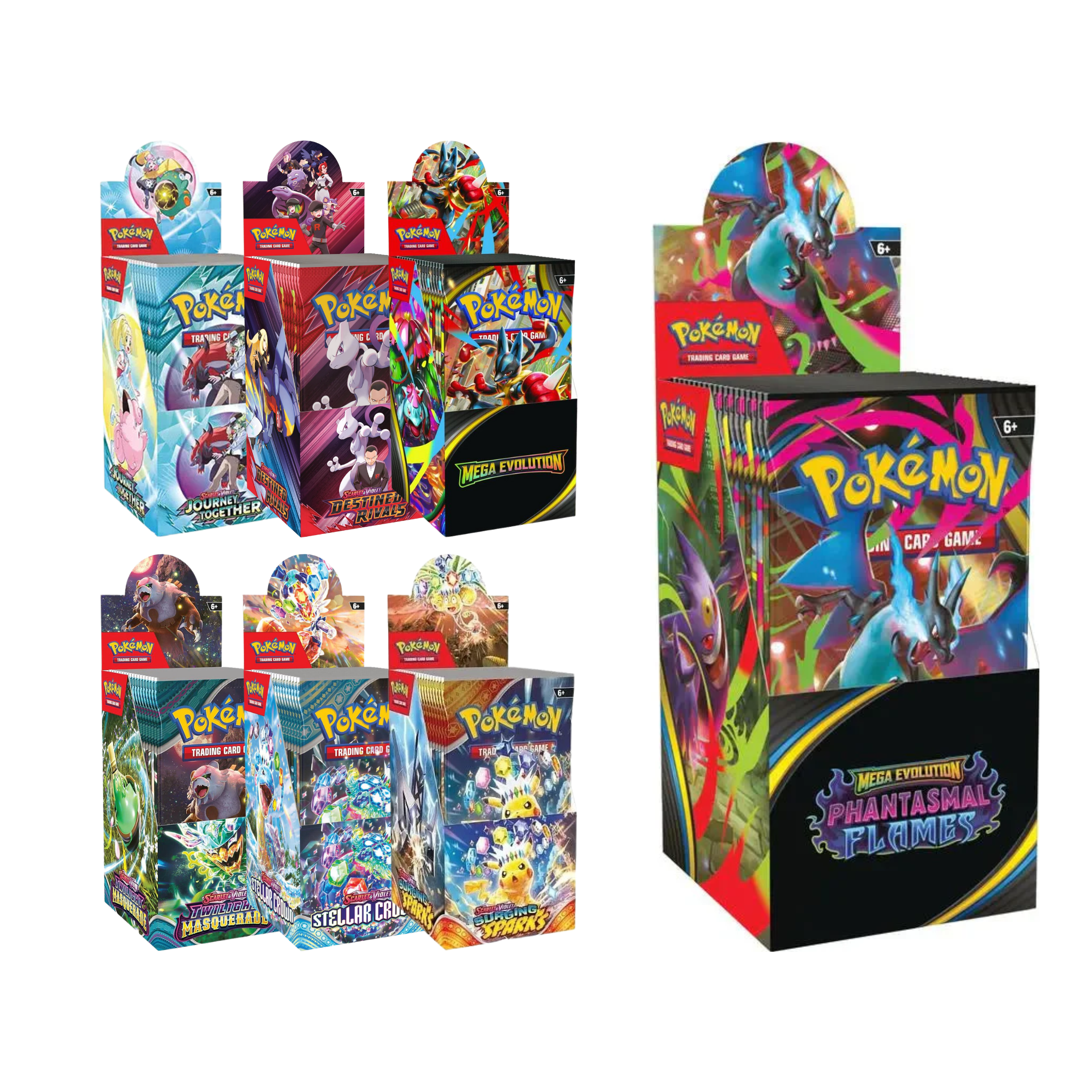 Pokemon TCG: Half Booster Box [Phantasmal Flame ME02/Mega Evolution ME01]-Phantasmal Flames-The Pokémon Company International-Ace Cards & Collectibles