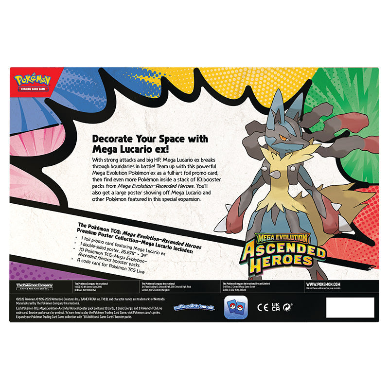 Pokemon TCG: Mega Evolution "Ascended Heroes Premium Poster Collection"-Mega Lucario-The Pokémon Company International-Ace Cards & Collectibles