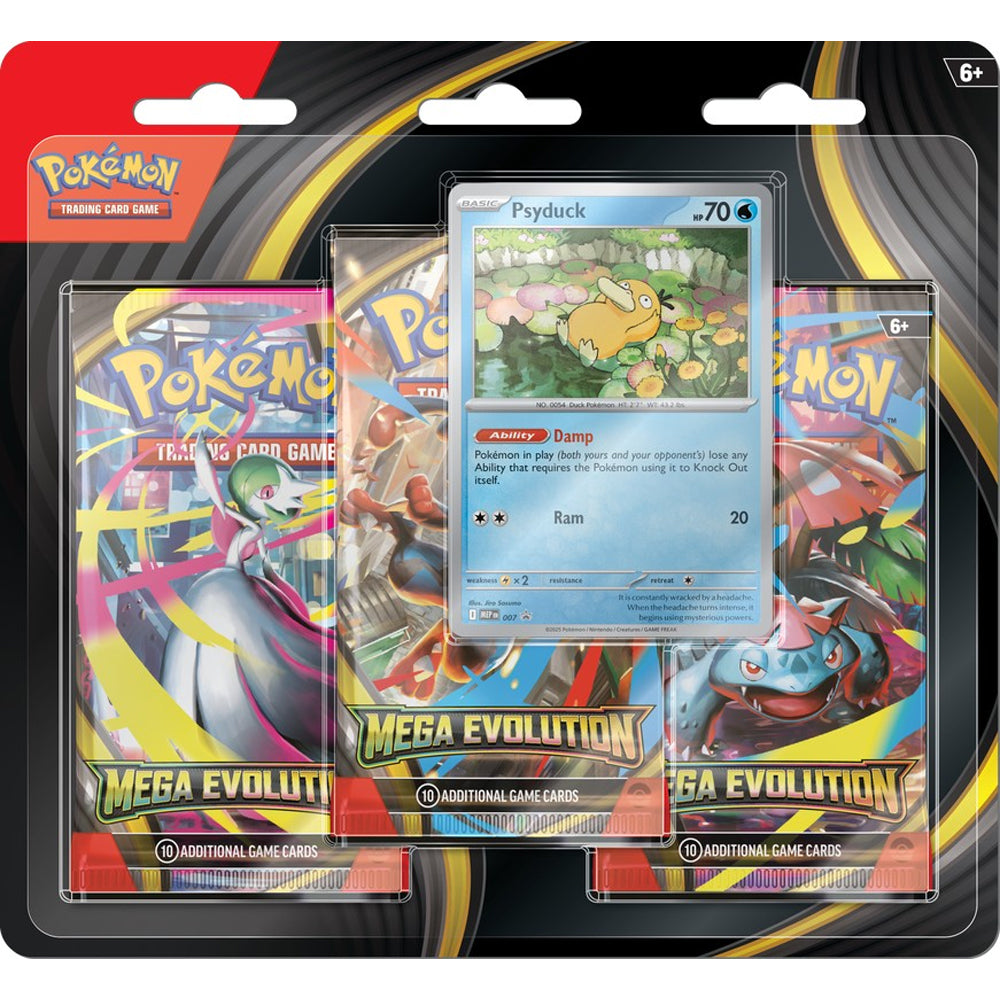 Pokemon TCG: Mega Evolution ME01 3 Packs Blister-Psyduck-The Pokémon Company International-Ace Cards & Collectibles