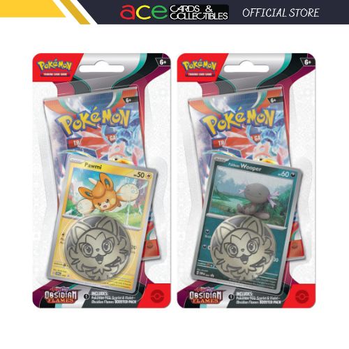 Pokemon TCG: Obsidian Flame SV03 Checklane Blister [Wooper/Pawmi]-Both Design (Wooper &amp; Pawmi)-The Pokémon Company International-Ace Cards &amp; Collectibles