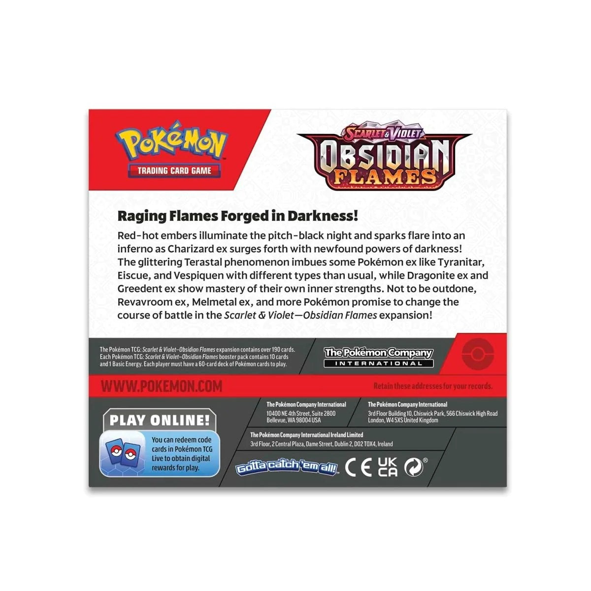 Pokémon TCG: Obsidian Flame SV3 Booster-Booster Pack-The Pokémon Company International-Ace Cards &amp; Collectibles