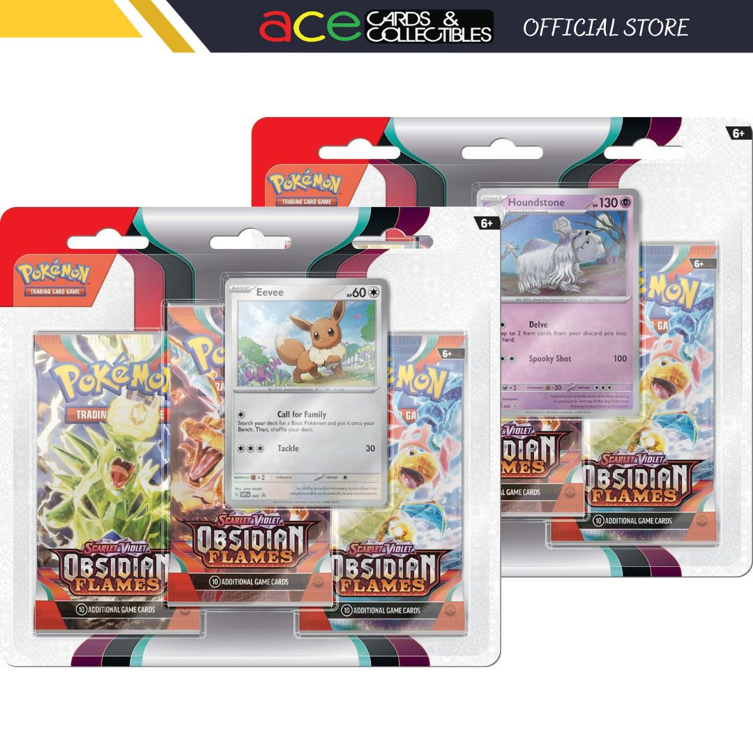 Pokemon TCG: Obsidian Flames SV3 3 Packs Blister [Houndstone/ Eevee]-Both Design (Houndstone & Eevee)-The Pokémon Company International-Ace Cards & Collectibles