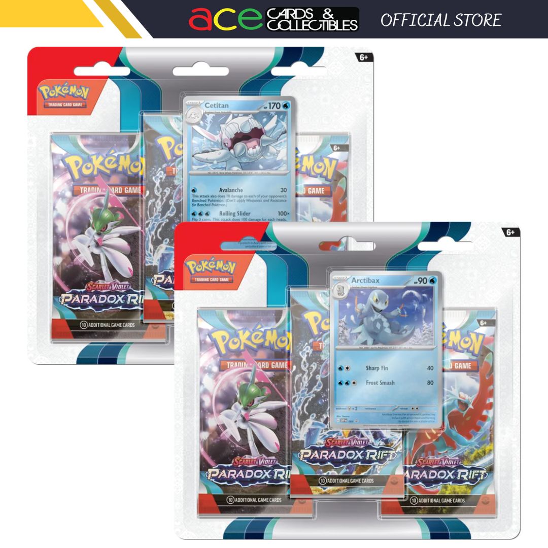 Pokemon TCG: Paradox Rift SV04 3 Packs Blister [Cetitan /Arctibax]-Both Design (Cetitan &amp; Arctibax)-The Pokémon Company International-Ace Cards &amp; Collectibles