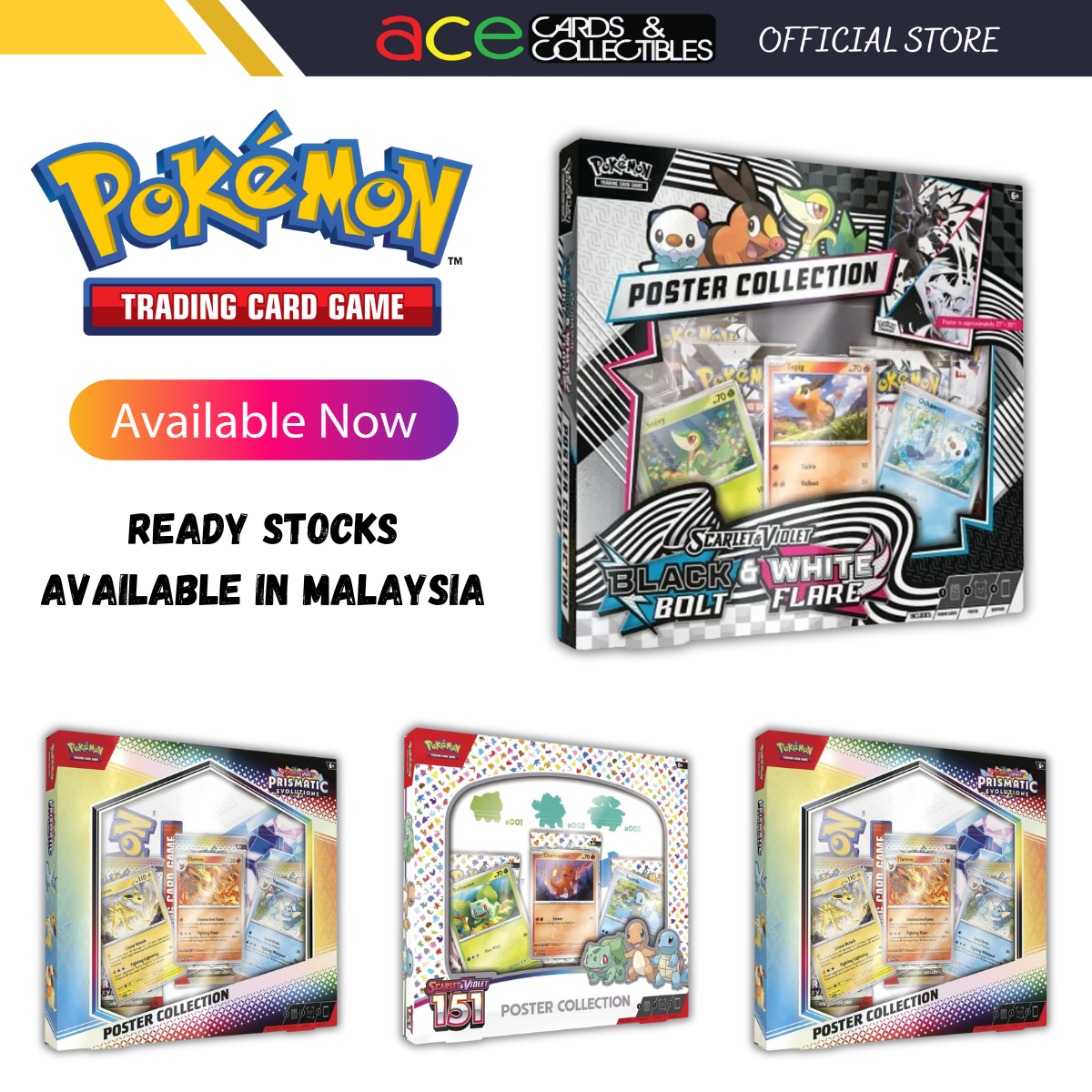 Pokemon TCG: Poster Collections "Black Bolt & White Flare / Prismatic - Ace Cards Sdn Bhd Pokemon TCG: Poster Collections "Black Bolt & White Flare / Prismatic - Ace Cards Sdn Bhd