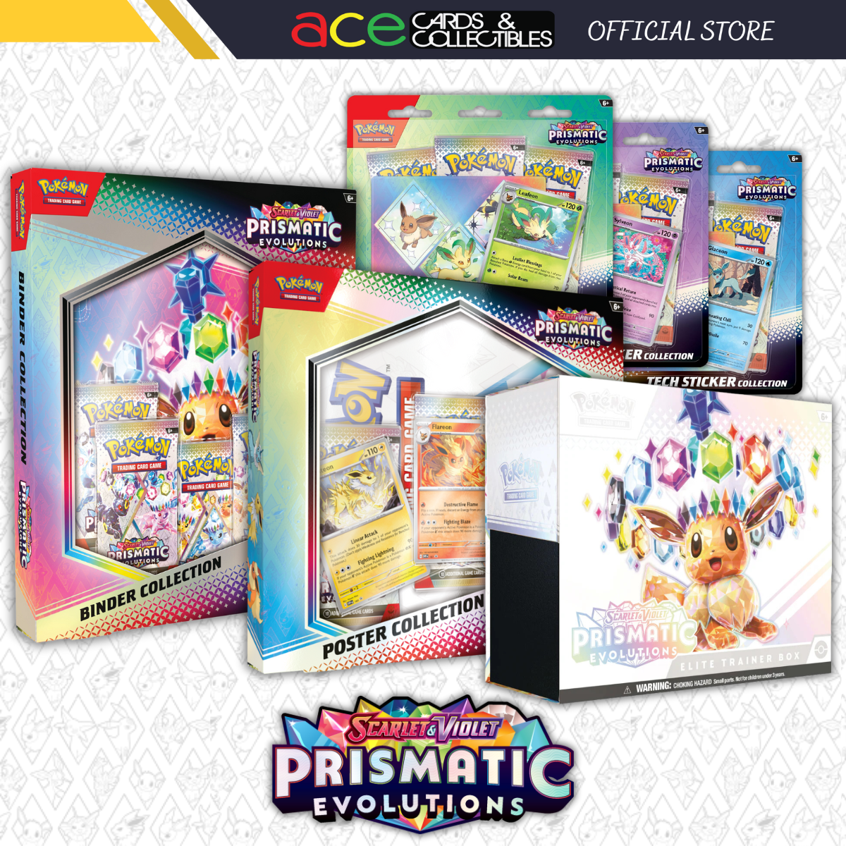 Pokémon TCG: Prismatic Evolution SV8.5 Elite Trainer Box / Binder / Poster / Tech Sticker Collection (English)-Binder Collection-The Pokémon Company International-Ace Cards &amp; Collectibles