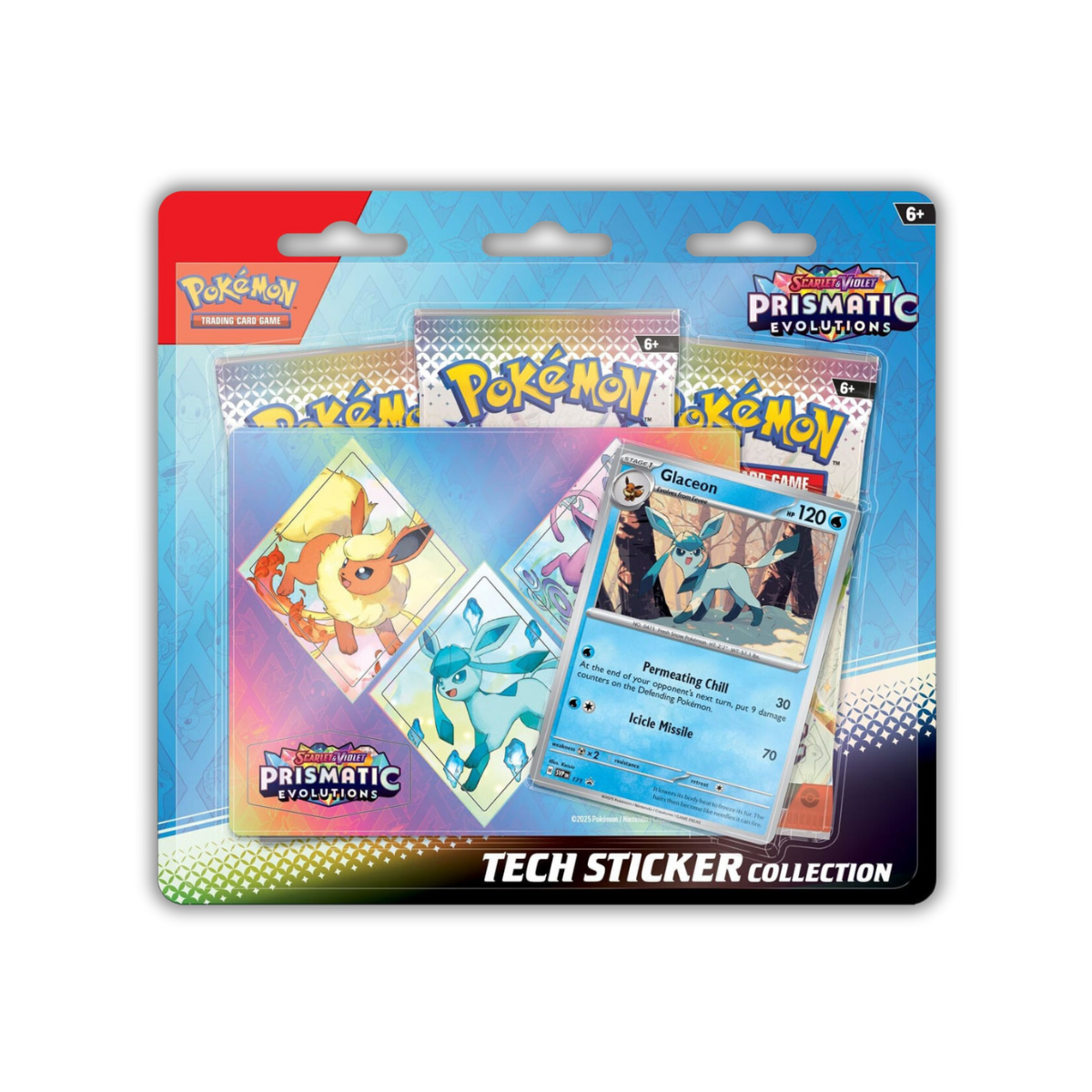 Pokémon TCG: Prismatic Evolution SV8.5 Elite Trainer Box / Binder / Poster / Tech Sticker Collection (English)-Glaceon Tech Sticker-The Pokémon Company International-Ace Cards &amp; Collectibles