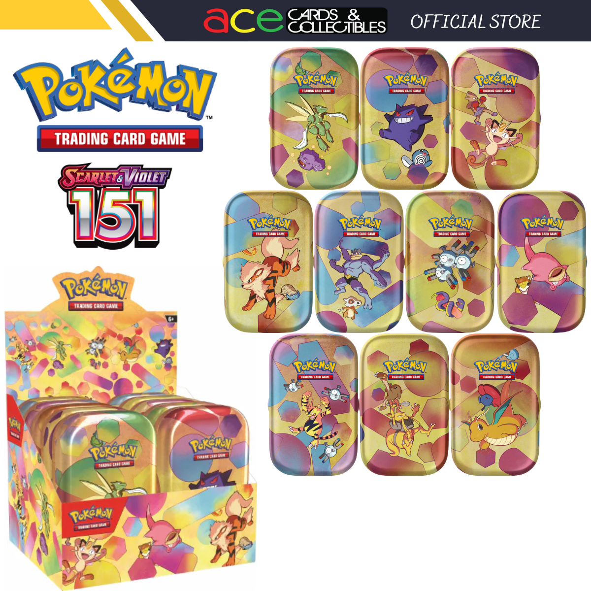 Pokemon TCG: Scarlet & Violet 151 SV3.5 Mini Tins (Whole Set 10 Tins) - Ace Cards Sdn Bhd Pokemon TCG: Scarlet & Violet 151 SV3.5 Mini Tins (Whole Set 10 Tins) - Ace Cards Sdn Bhd