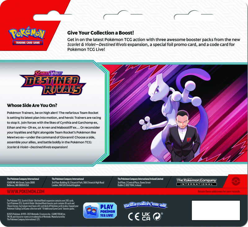 Pokemon TCG: Scarlet & Violet Destined Rivals SV10 [3 Packs Blister]-Both Design-The Pokémon Company International-Ace Cards & Collectibles