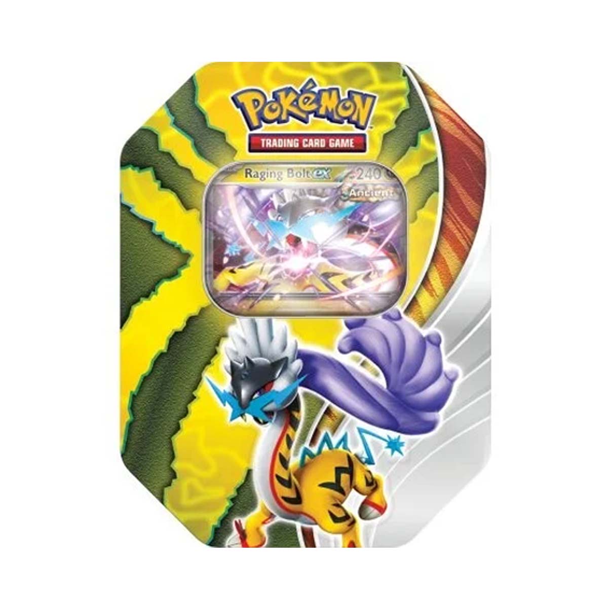 Pokemon TCG: Scarlet &amp; Violet Paradox Destinies - Fall Ex Tins 2024 (4 Booster)-Raging Bolt EX-The Pokémon Company International-Ace Cards &amp; Collectibles