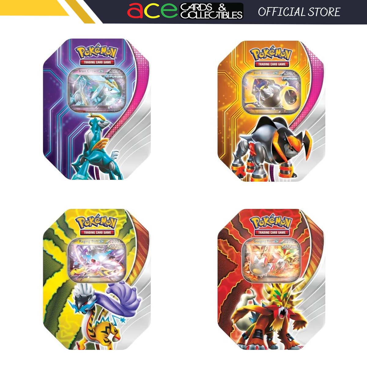 Pokemon TCG: Scarlet &amp; Violet Paradox Destinies - Fall Ex Tins 2024 (4 Booster)-Set Of 4-The Pokémon Company International-Ace Cards &amp; Collectibles