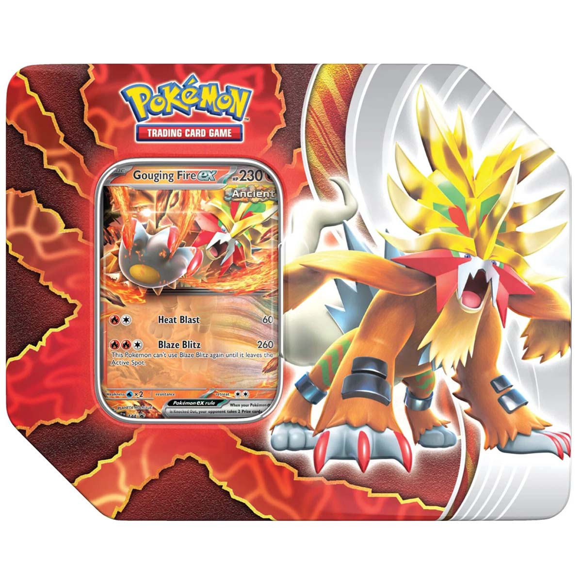 Pokemon TCG: Scarlet &amp; Violet Paradox Destinies - Fall Ex Tins 2024 (5 Booster)-Gouging Fire EX-The Pokémon Company International-Ace Cards &amp; Collectibles