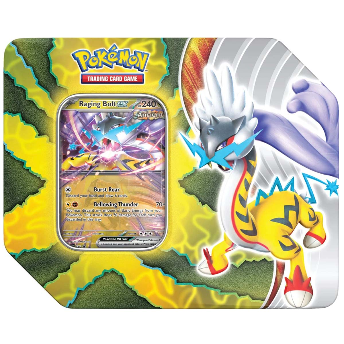 Pokemon TCG: Scarlet &amp; Violet Paradox Destinies - Fall Ex Tins 2024 (5 Booster)-Raging Bolt EX-The Pokémon Company International-Ace Cards &amp; Collectibles