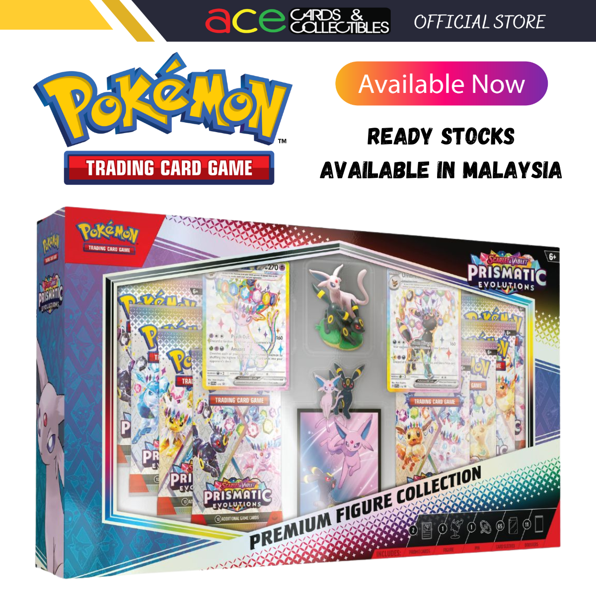 Pokemon TCG: Scarlet & Violet Prismatic Evolution SV8.5 Premium Figure Collection-The Pokémon Company International-Ace Cards & Collectibles