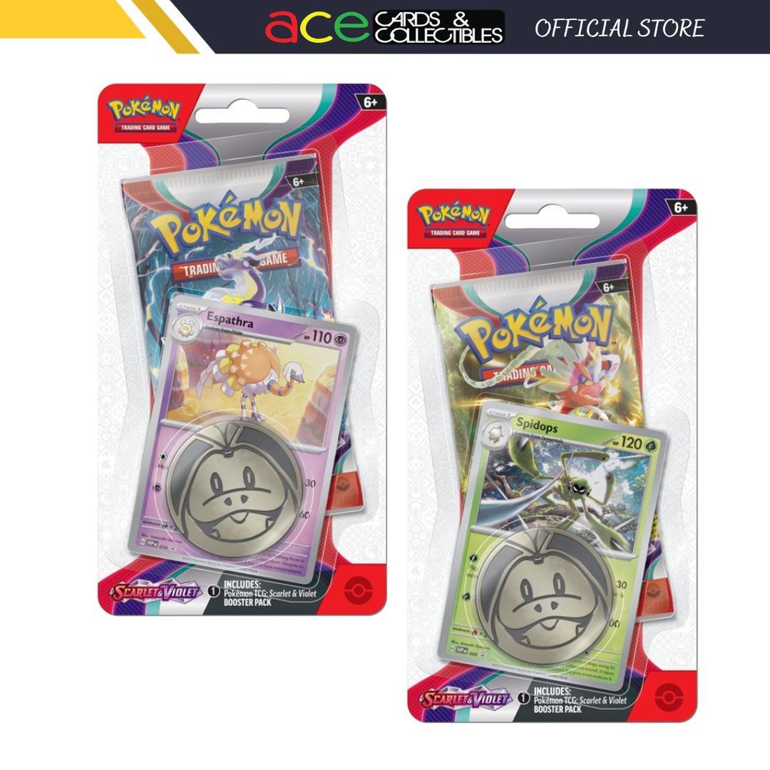 Pokemon TCG: Scarlet &amp; Violet SV1 Checklane Blister-Both Design (Espathra &amp; Spidops)-The Pokémon Company International-Ace Cards &amp; Collectibles