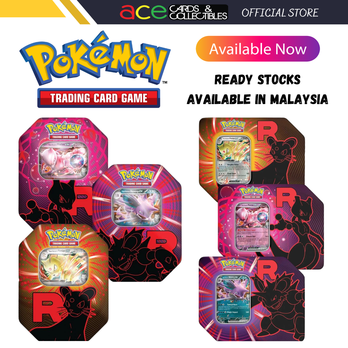 Pokemon TCG: Scarlet & Violet SV10 Destined Rivals Fall Ex Tins 2025-Mewtwo (4packs)-The Pokémon Company International-Ace Cards & Collectibles