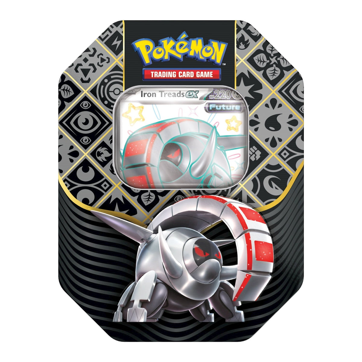 Pokemon TCG: Scarlet &amp; Violet SV4.5 Paldean Fates Tins (4 Booster)-Shiny Iron Treads ex-The Pokémon Company International-Ace Cards &amp; Collectibles