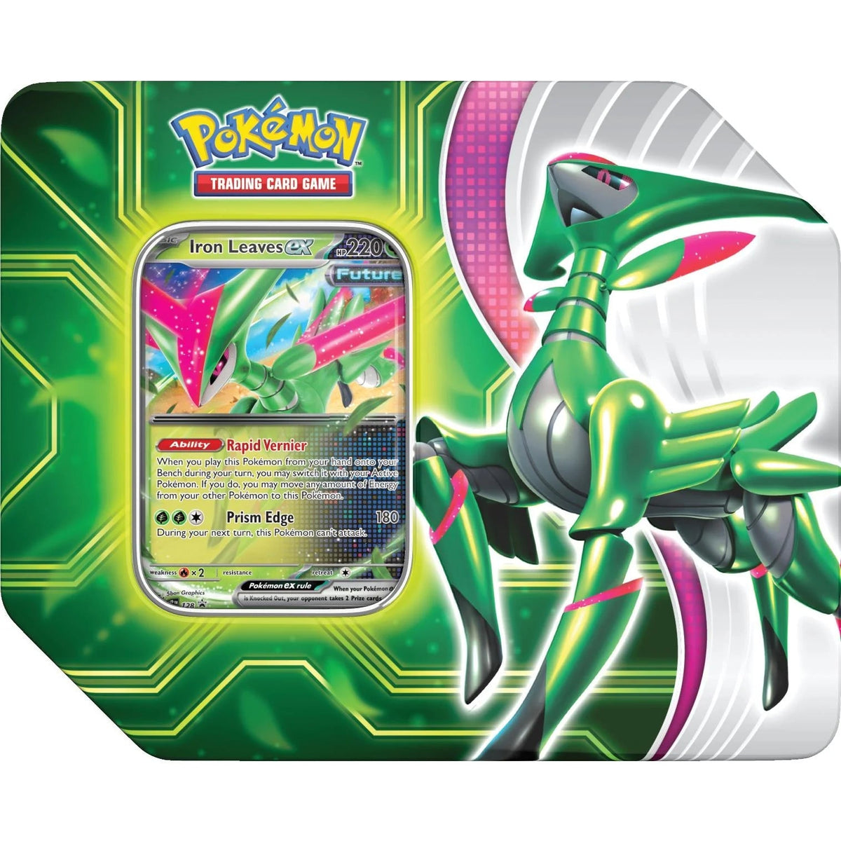 Pokemon TCG: Scarlet &amp; Violet SV5 Temporal Forces - May Ex Tin (5 Booster)-Iron Leaves EX-The Pokémon Company International-Ace Cards &amp; Collectibles