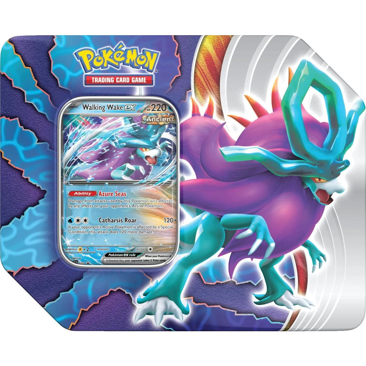 Pokemon TCG: Scarlet &amp; Violet SV5 Temporal Forces - May Ex Tin (5 Booster)-Walking Wake EX-The Pokémon Company International-Ace Cards &amp; Collectibles