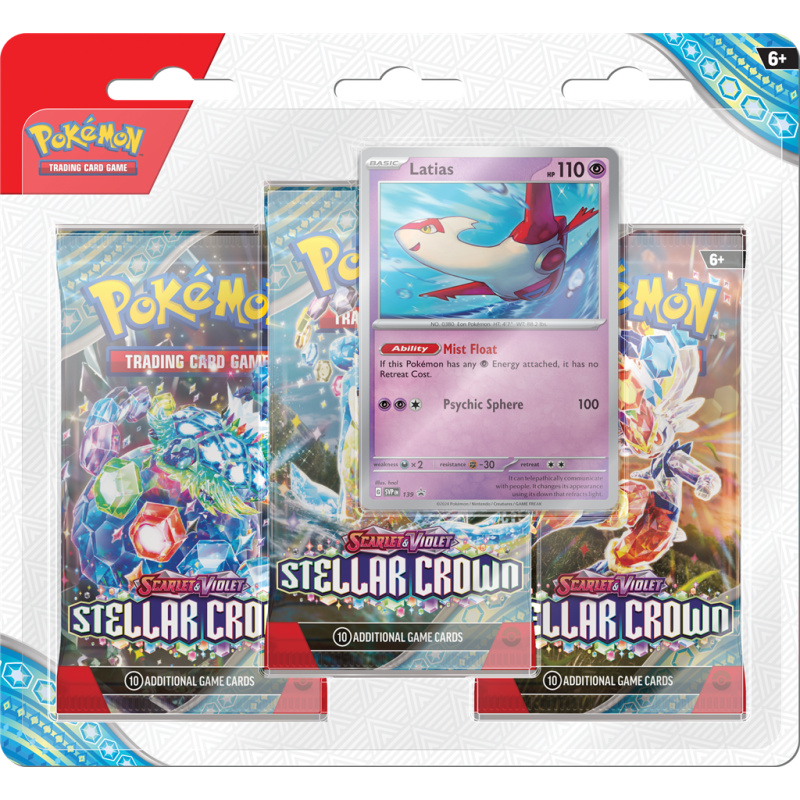 Pokémon TCG: Scarlet &amp; Violet SV7 Stella Crown 3 Pack Blister-Latias-The Pokémon Company International-Ace Cards &amp; Collectibles