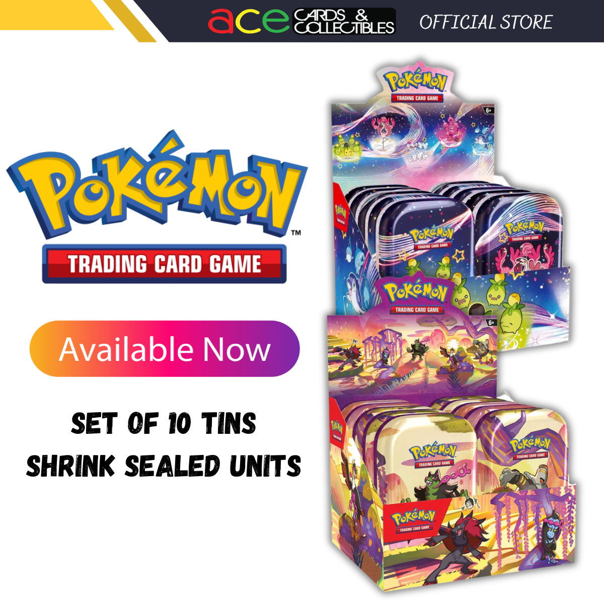 Pokemon TCG: Scarlet & Violet Series Mini Tins Paldean Fates / Shrouded Fable (Sealed Set of 10 Tins)-Paldean Fates-The Pokémon Company International-Ace Cards & Collectibles
