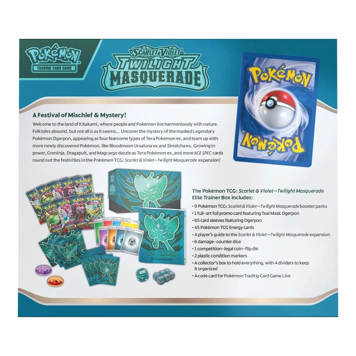 Pokemon TCG: Scarlet &amp; Violet Twilight Masquerade SV6 Elite Trainer Box-The Pokémon Company International-Ace Cards &amp; Collectibles