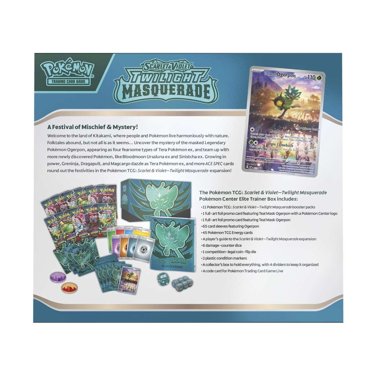 Pokemon TCG: Scarlet &amp; Violet Twilight Masquerade SV6 Pokémon Center Elite Trainer Box-The Pokémon Company International-Ace Cards &amp; Collectibles