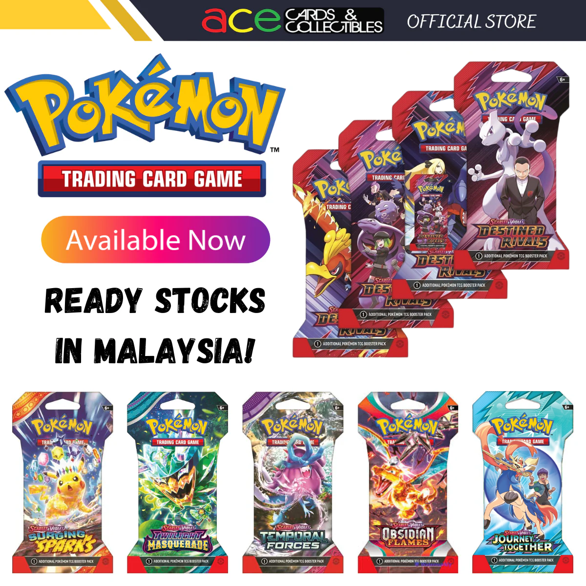 Pokemon TCG: Sleeved Booster [Destined Rivals / Journey Together / Surging Sparks]-Destined Rivals-The Pokémon Company International-Ace Cards & Collectibles