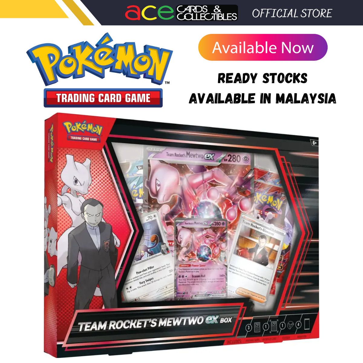Pokemon TCG: Team Rocket's Mewtwo June Ex Box-The Pokémon Company International-Ace Cards & Collectibles