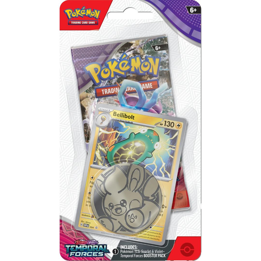Pokemon TCG: Temporal Forces SV5 Checklane Blister [Carvanha/Bellibot]-Both Design (Carvanha/Bellibot)-The Pokémon Company International-Ace Cards & Collectibles