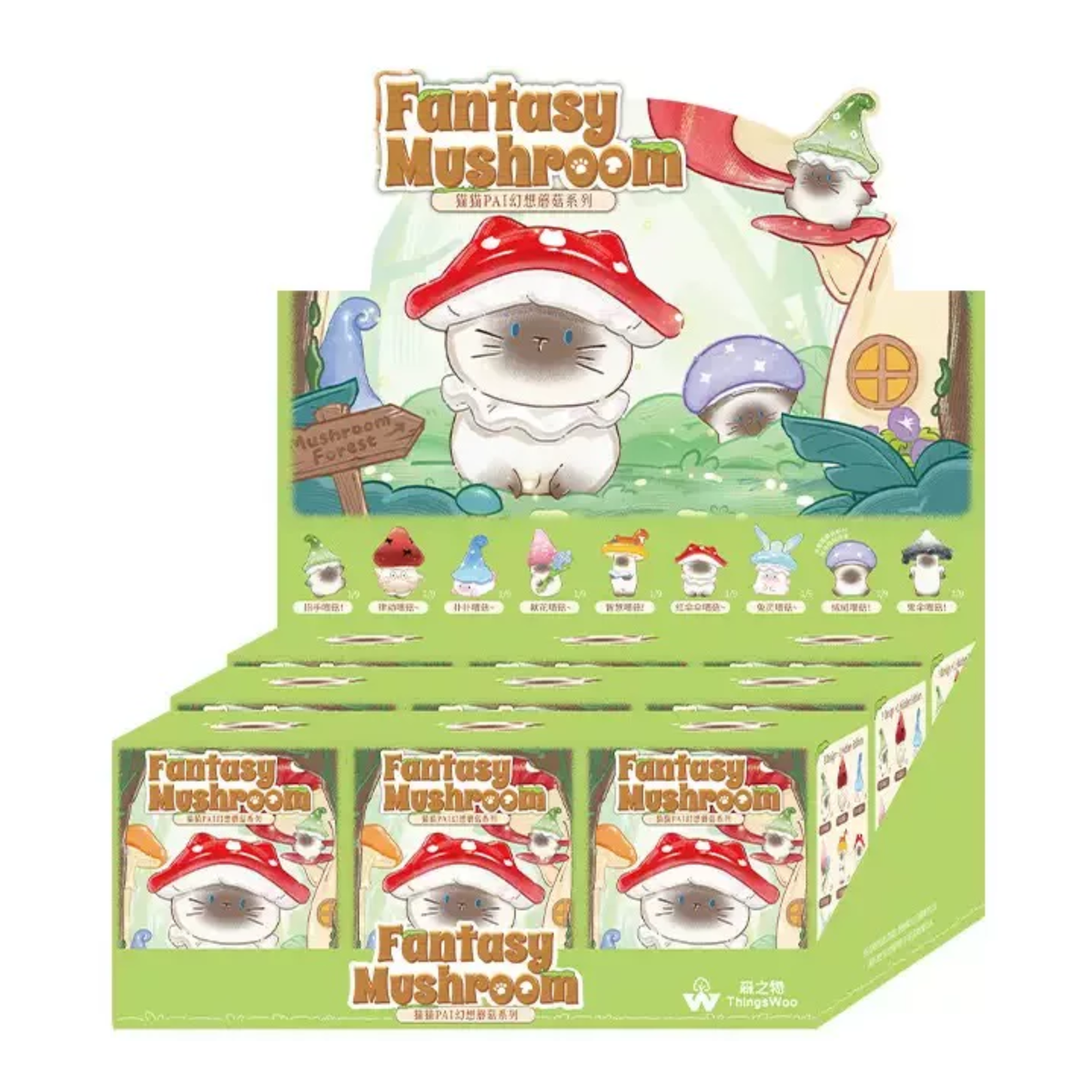 Meow Pal Fantasy Mushroom Blind Box-Whole Box (9pcs)-ThingsWoo-Ace Cards & Collectibles