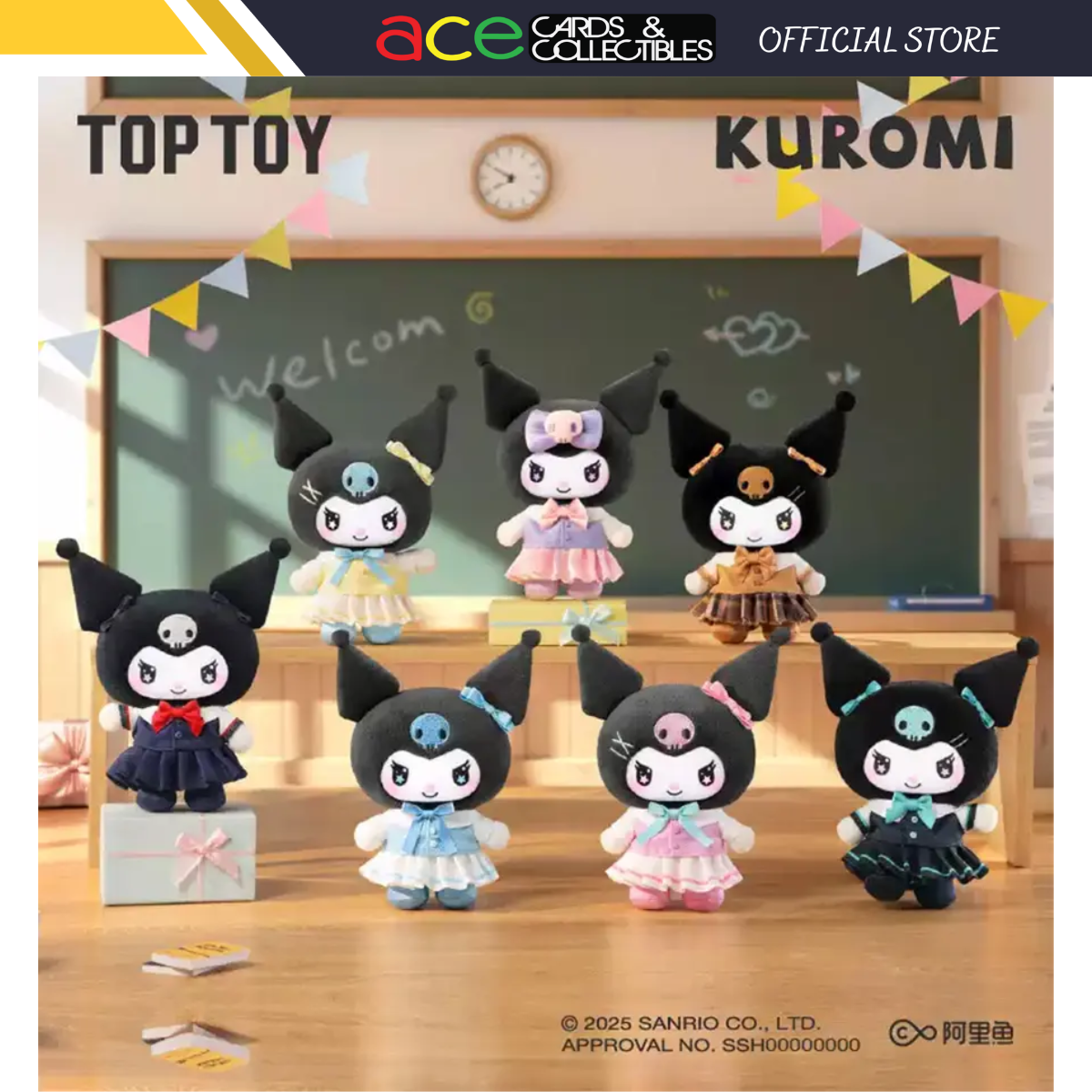 TOPTOY x Sanrio Kuromi School Life Series Plush Pendant Blind Box-Single Box (Random)-TopToy-Ace Cards & Collectibles