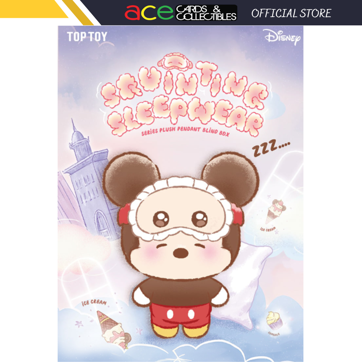 TopToy x Disney Squinting Sleepwear Series Plush Pendant Blind Box-Single Box (Random)-TopToy-Ace Cards & Collectibles