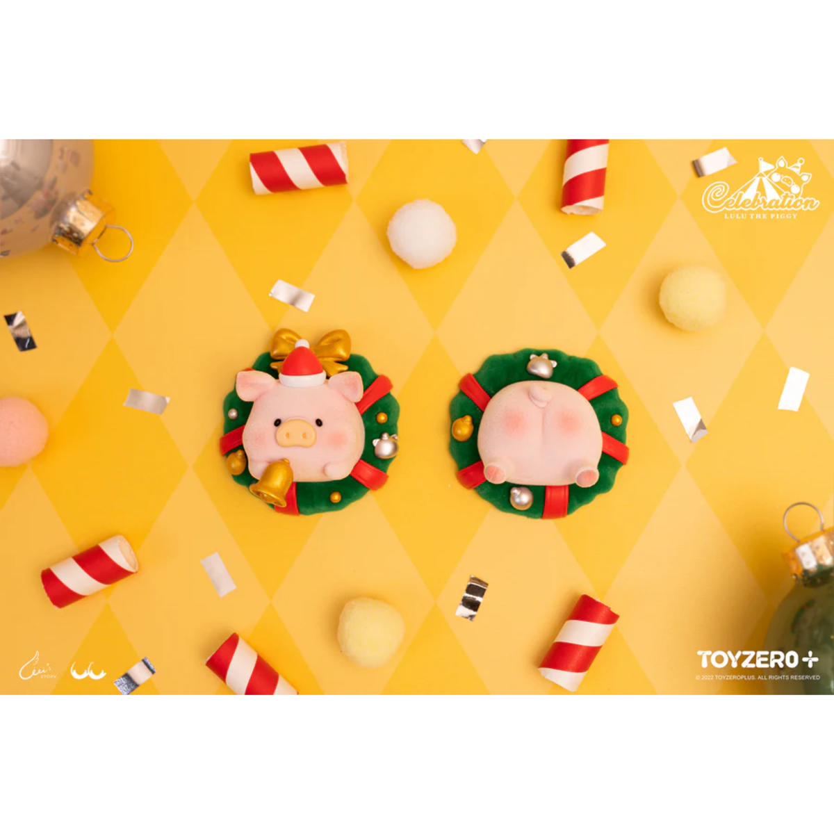 ToyZeroPlus x LuLu The Piggy Christmasland "Christmas Wreath 3D Magnet"-ToyZeroPlus-Ace Cards & Collectibles