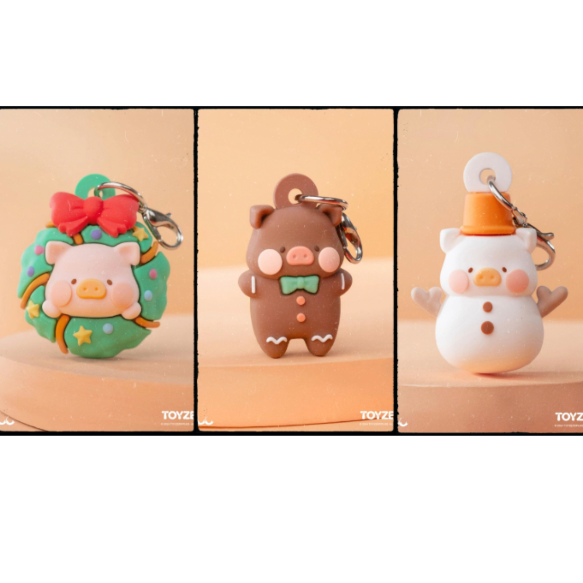ToyZeroPlus x LuLu the Piggy Christmas - 3D Silicone Keychain-Christmas Wreath-ToyZeroPlus-Ace Cards & Collectibles