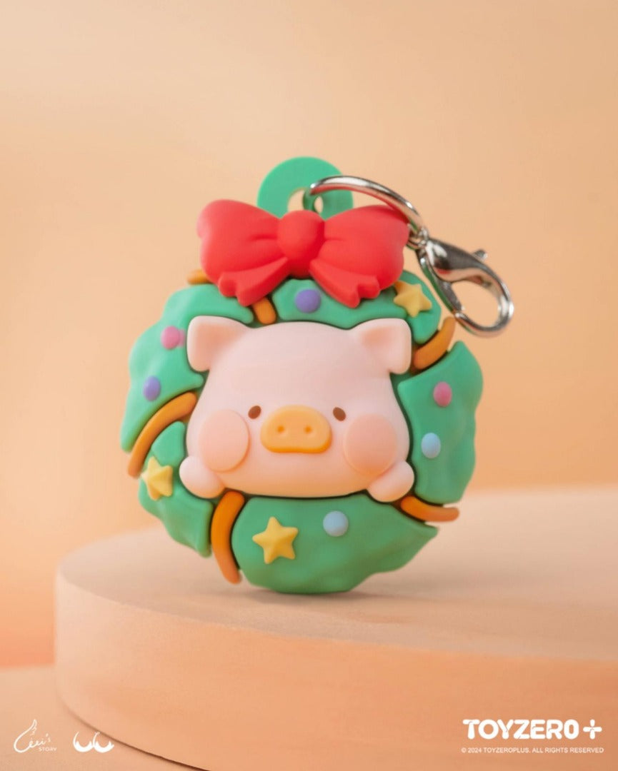 ToyZeroPlus x LuLu the Piggy Christmas - 3D Silicone Keychain-Christmas Wreath-ToyZeroPlus-Ace Cards & Collectibles