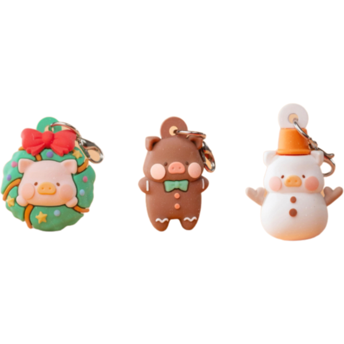 ToyZeroPlus x LuLu the Piggy Christmas - 3D Silicone Keychain-Christmas Wreath-ToyZeroPlus-Ace Cards & Collectibles