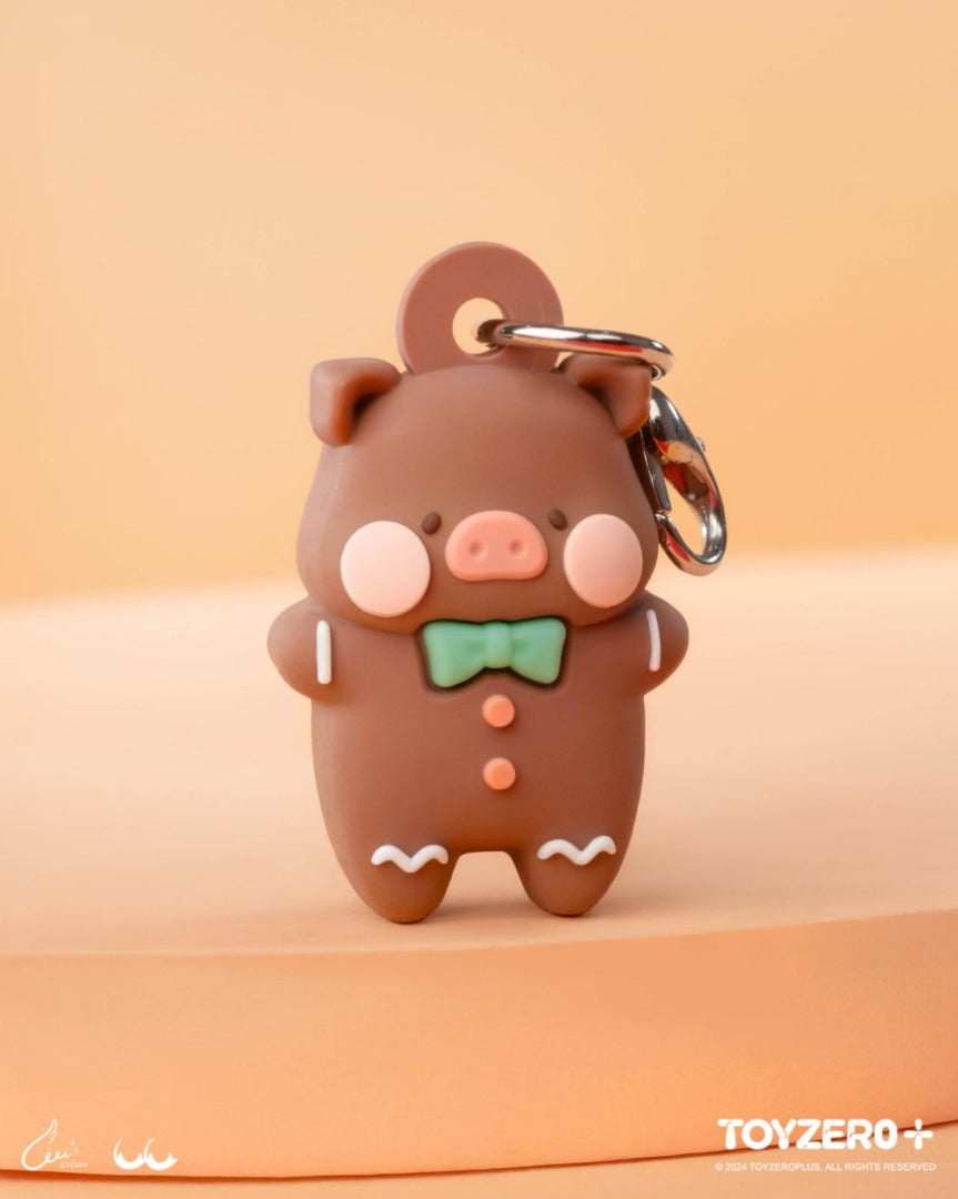 ToyZeroPlus x LuLu the Piggy Christmas - 3D Silicone Keychain-Gingerbread Man Lu-ToyZeroPlus-Ace Cards & Collectibles