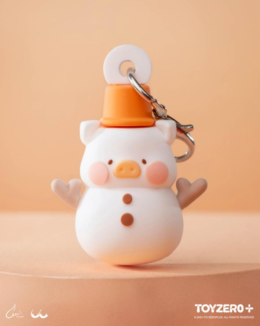 ToyZeroPlus x LuLu the Piggy Christmas - 3D Silicone Keychain-Snowman Lu-ToyZeroPlus-Ace Cards & Collectibles