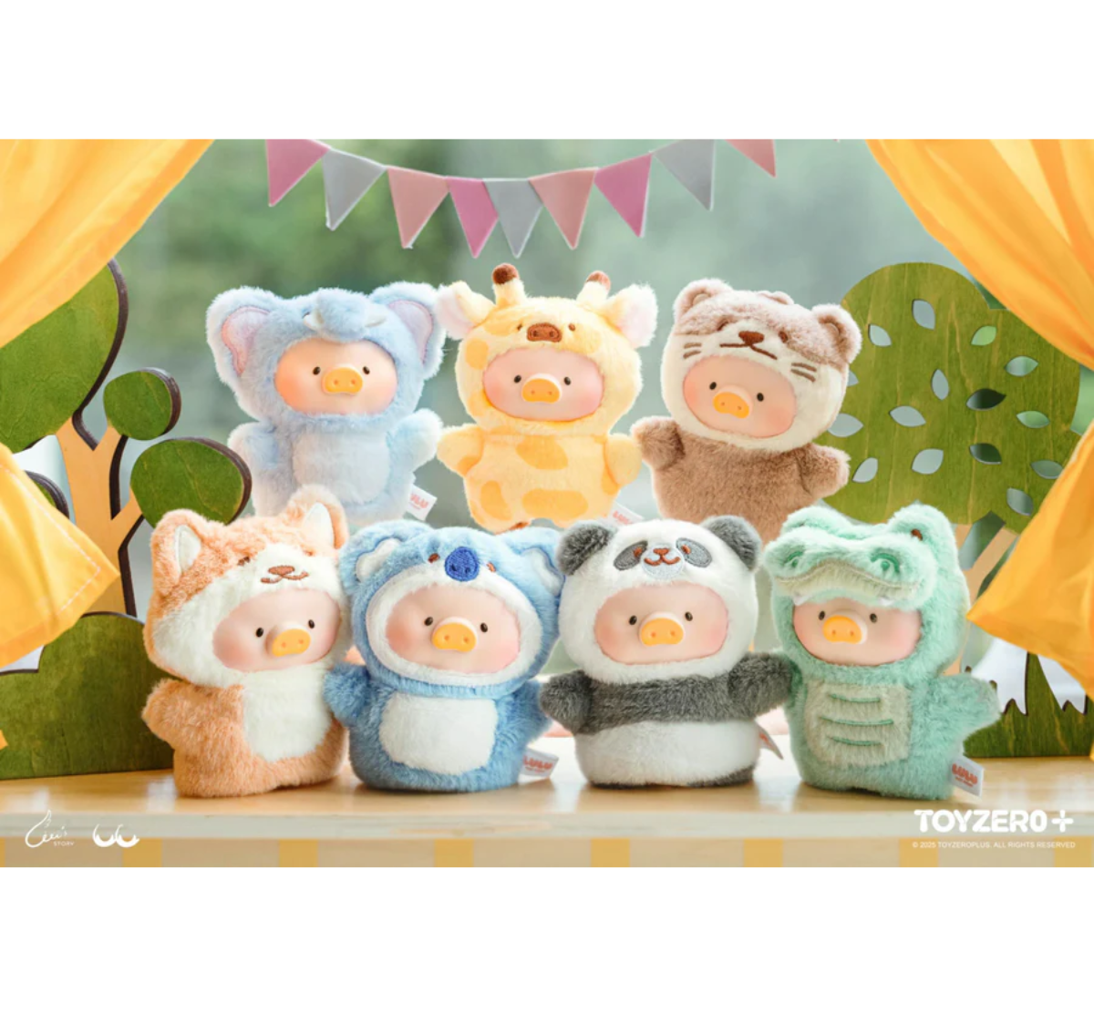 ToyZeroPlus x Lulu The Piggy "Animal Party Puppet" Show PVC Face Plush Keychain-Single Box (Random)-ToyZeroPlus-Ace Cards & Collectibles