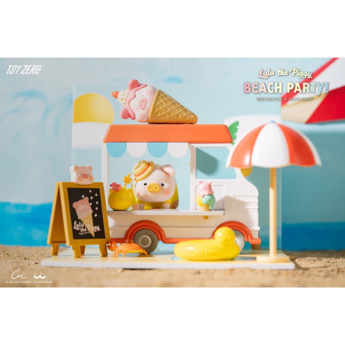 ToyZeroPlus x Lulu The Piggy "Beach Party Ice Cream Van Premium Set"-ToyZeroPlus-Ace Cards & Collectibles