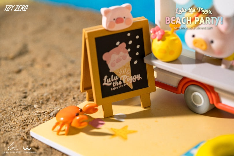 ToyZeroPlus x Lulu The Piggy &quot;Beach Party Ice Cream Van Premium Set&quot;-ToyZeroPlus-Ace Cards &amp; Collectibles