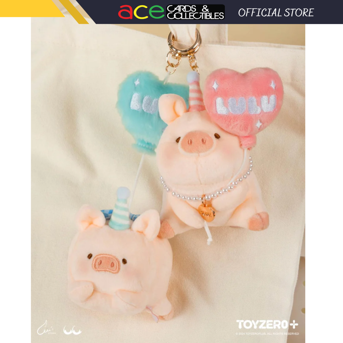 ToyZeroPlus x Lulu The Piggy Generic Plush Keychain (Balloon Ver.)-Sku Blue Balloon-ToyZeroPlus-Ace Cards & Collectibles