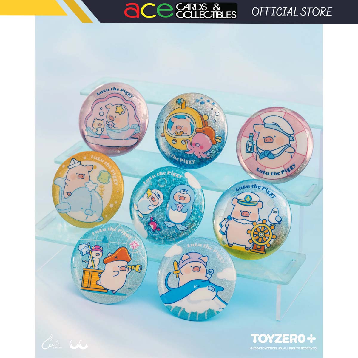 ToyZeroPlus x Lulu The Piggy Ocean Tinplate Badge (Random)-Single Pack (Random)-ToyZeroPlus-Ace Cards & Collectibles