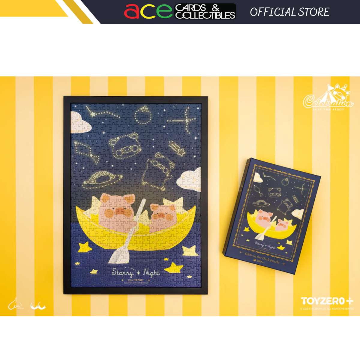 ToyZeroPlus x Lulu The Piggy "Starry Night Glow in the Dark Puzzle (500pcs)"-ToyZeroPlus-Ace Cards & Collectibles