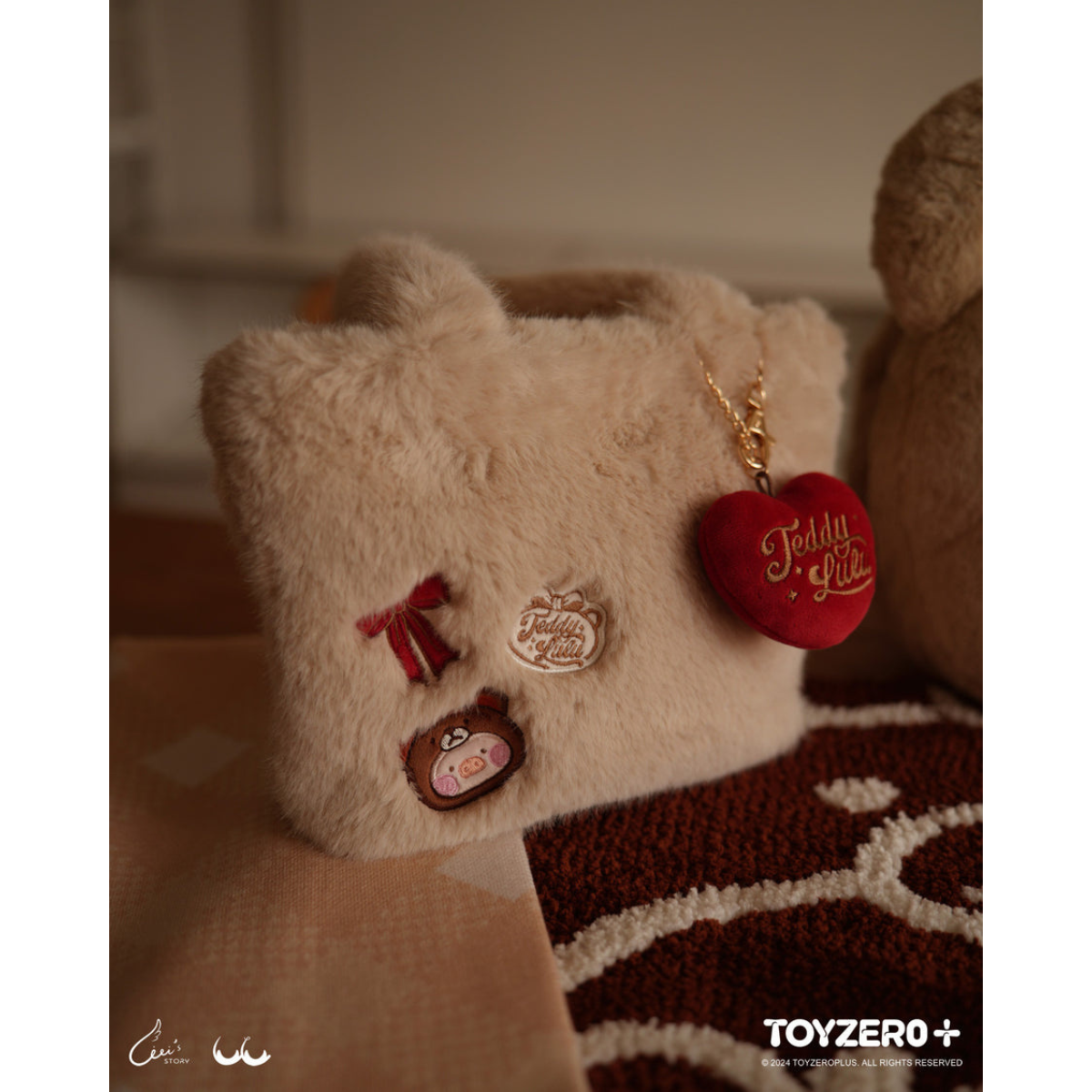 ToyZeroPlus x Lulu The Piggy Teddy LuLu Plush Tote Bag-ToyZeroPlus-Ace Cards & Collectibles
