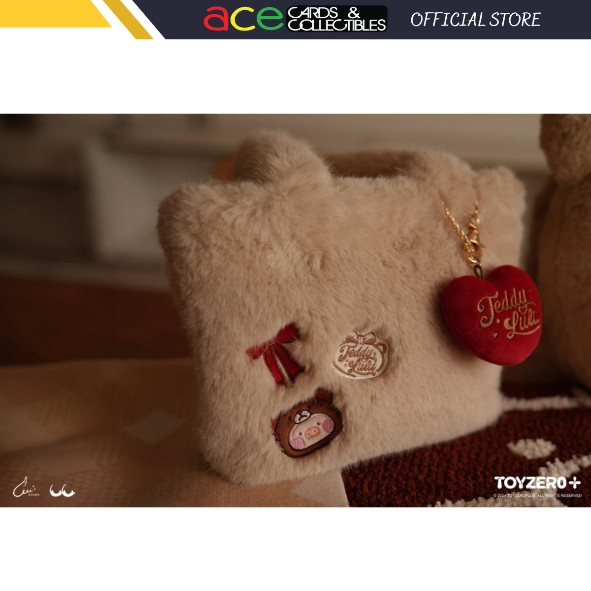 ToyZeroPlus x Lulu The Piggy Teddy LuLu Plush Tote Bag-ToyZeroPlus-Ace Cards & Collectibles