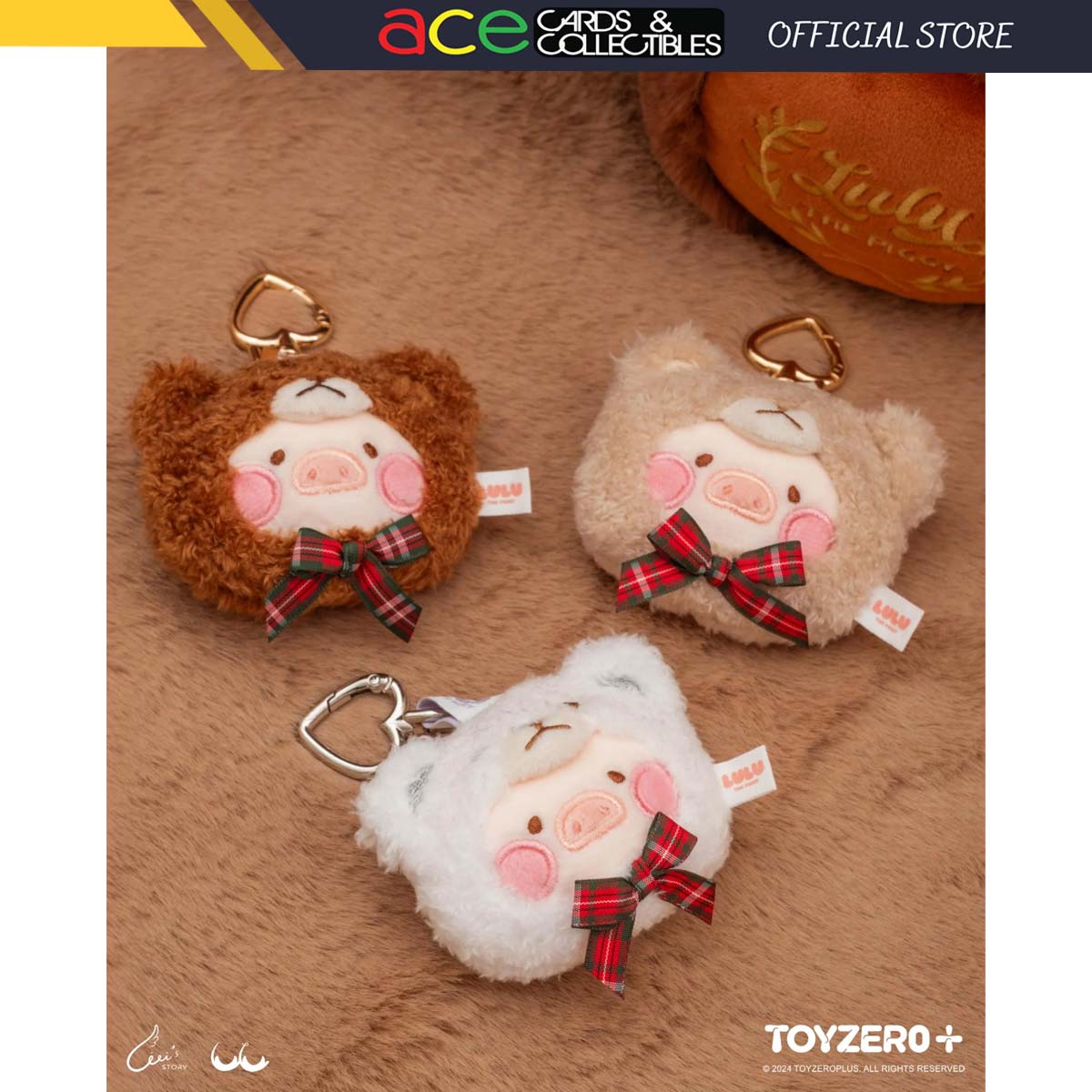 ToyZeroPlus x Lulu The Piggy Teddy Lulu Multi-Usage Keychain-Beige-ToyZeroPlus-Ace Cards &amp; Collectibles