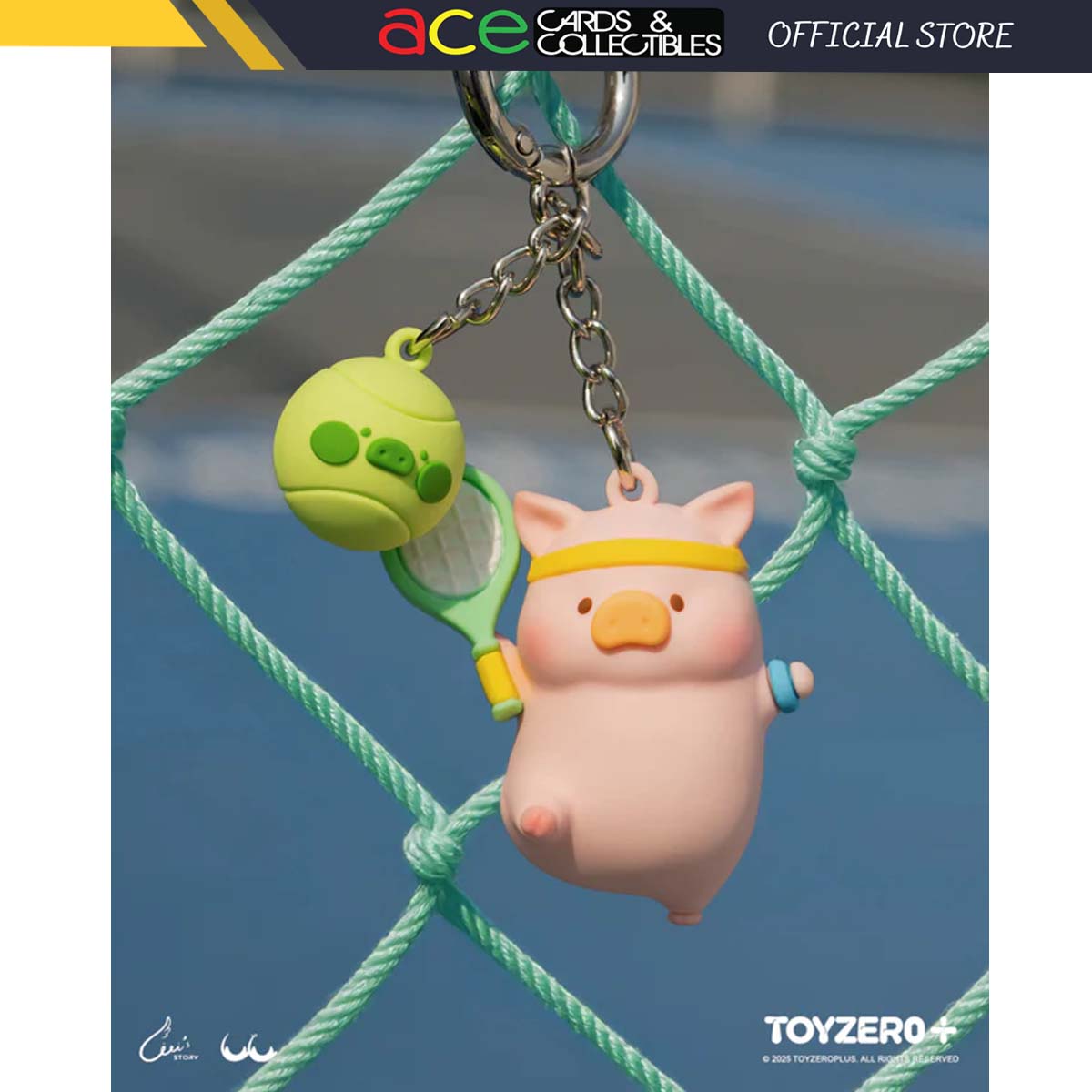 ToyZeroPlus x Lulu The Piggy Tennis 3D Silicone Keychain-ToyZeroPlus-Ace Cards & Collectibles
