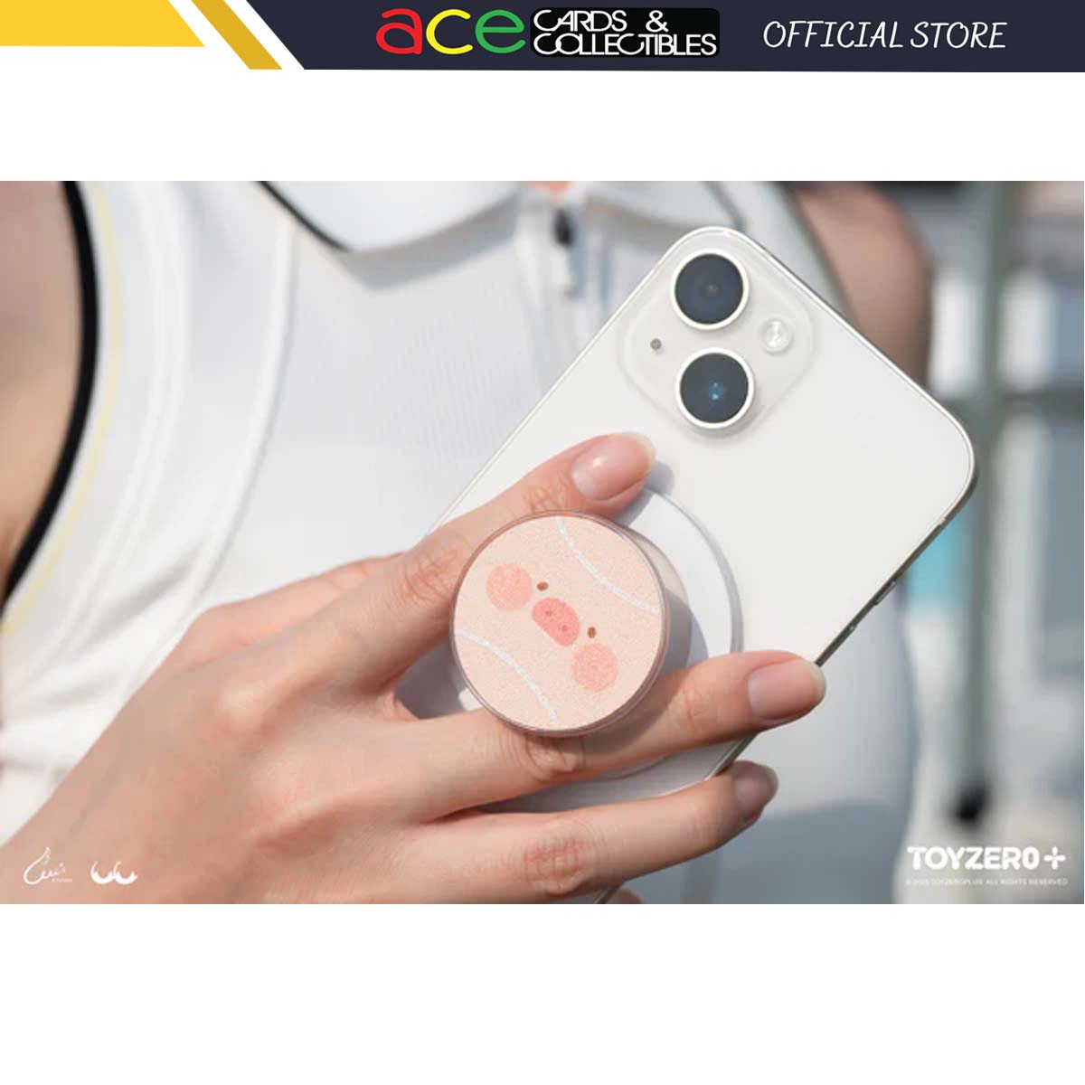 ToyZeroPlus x Lulu The Piggy Tennis Mobile Grip Stand-ToyZeroPlus-Ace Cards & Collectibles