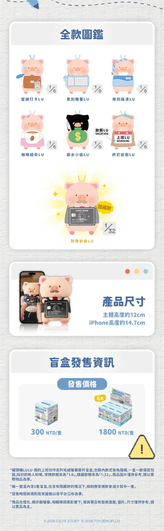 ToyZeroPlus x Lulu The Piggy "Working Life is Full of Trouble" Series-Single Box (Random)-ToyZeroPlus-Ace Cards & Collectibles